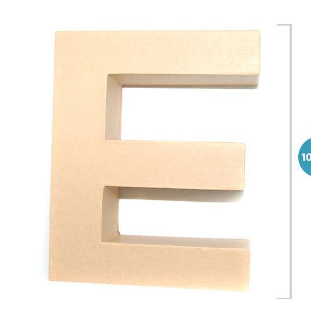 Lettre en papier mâché petite 'E' pour la vente par Aktual / Dekora Import S.A