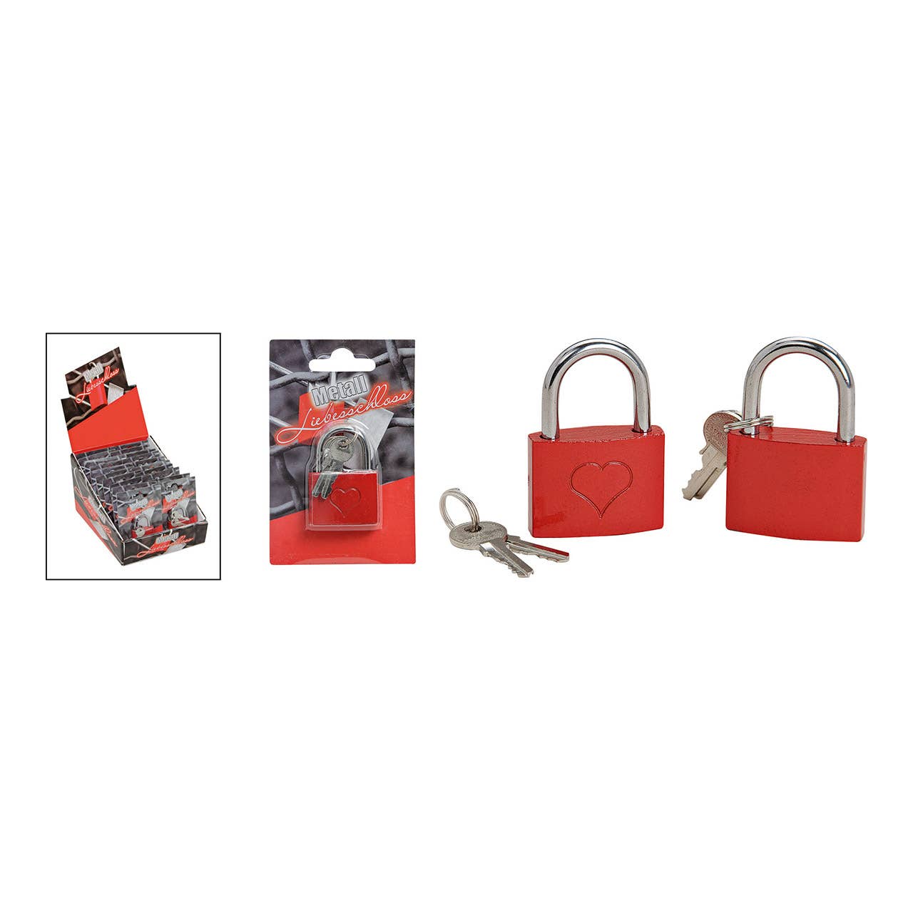 Wurm - Wholesale Gag Gift/Novelty Gift - Metal love lock, 2 assorted, B3.5 x H6 cm0