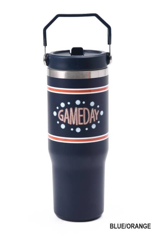 Vanilla Monkey - Wholesale Insulated Mug/Tumbler - Game Day 30oz Stainless Steel Flip Straw Tumbler0