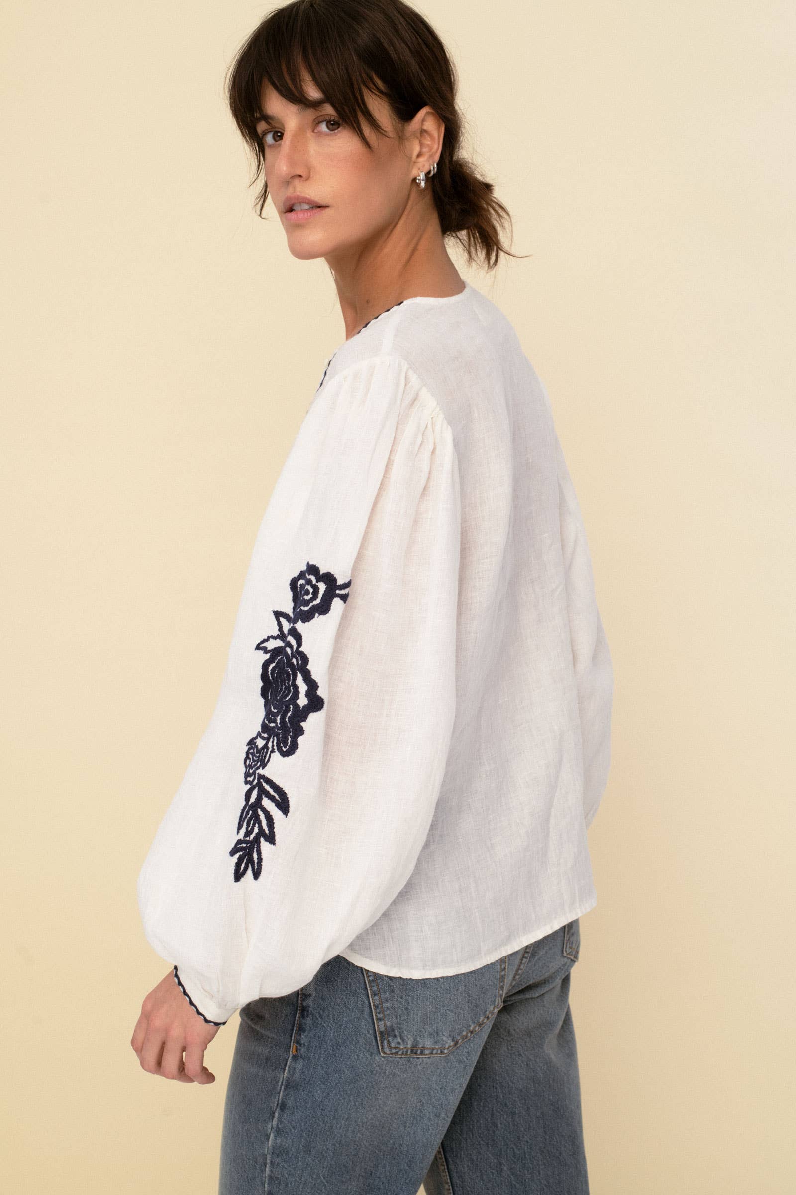 Sonmer Shop USA - Wholesale Button Down Shirt - Women's - Leonor blouse ecru 3