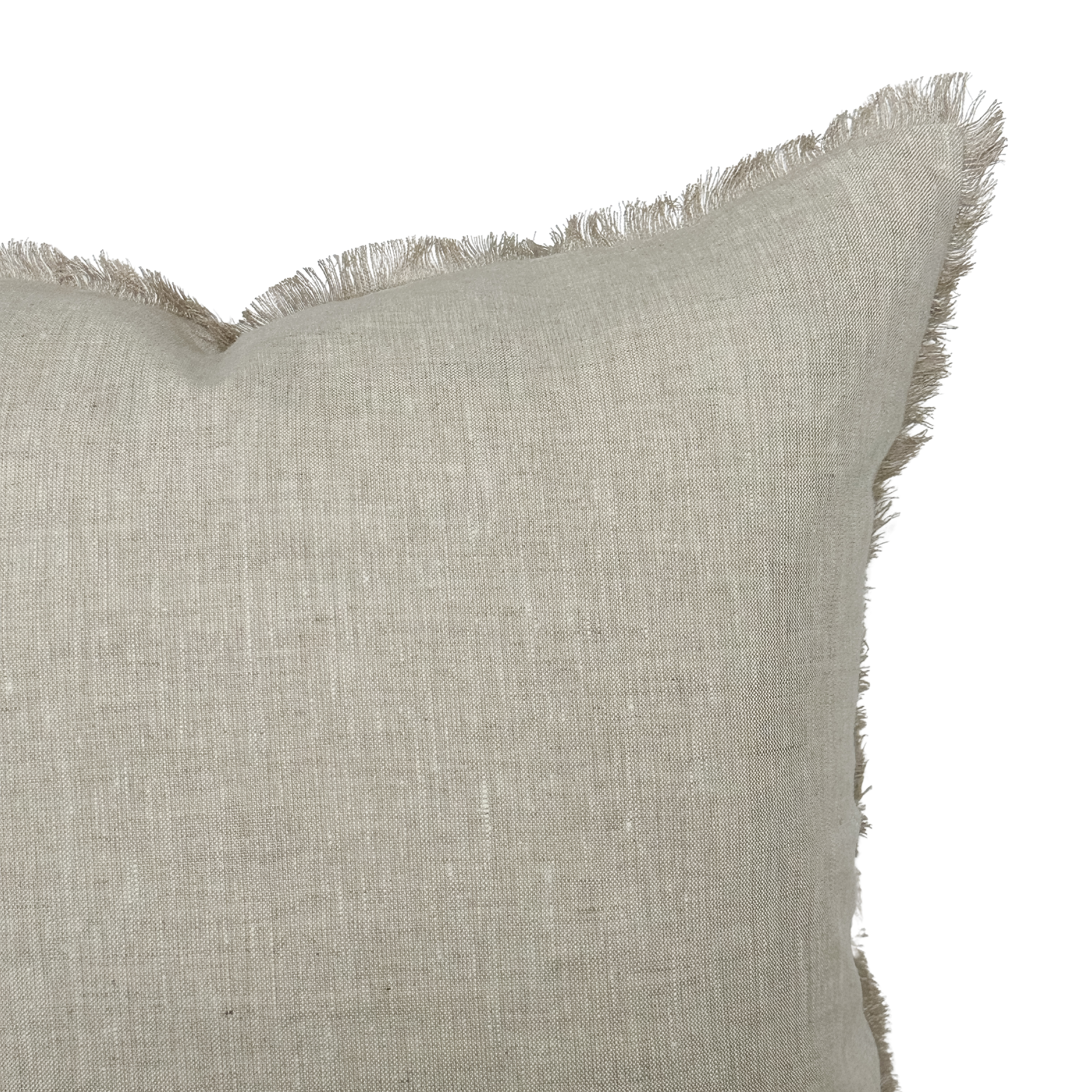 Linen & James - Wholesale Throw Pillow Cover - Nora | Natural Linen Fringe Pillow Cover1