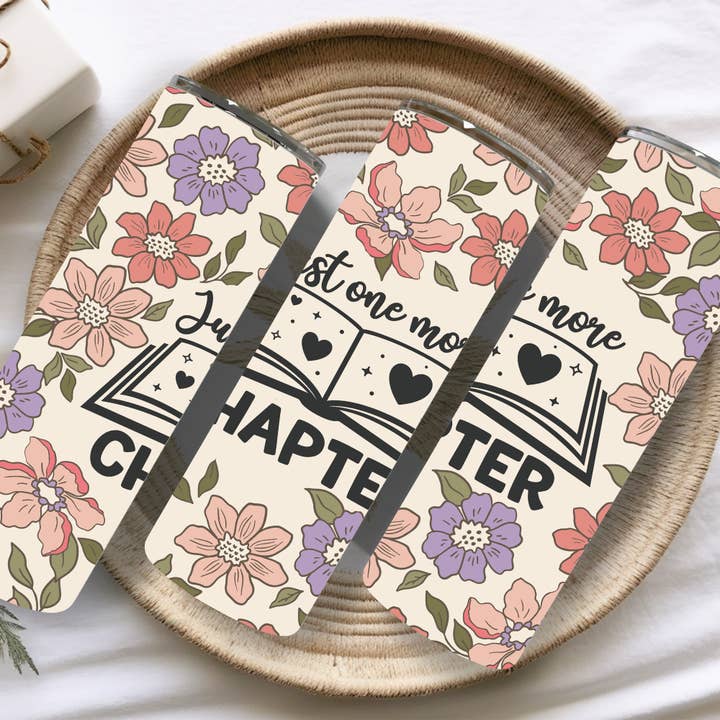 One More Chapter 20 oz skinny tumbler for wholesale by Full Moon Arts & More