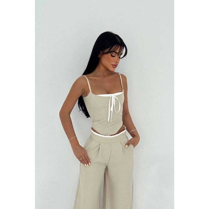 PINSTRIPE CHIC CAMI PANTS SET and other Purchase Wholesale tailoring lace. Free Returns & Net 60 Terms on Faire trending on Faire.