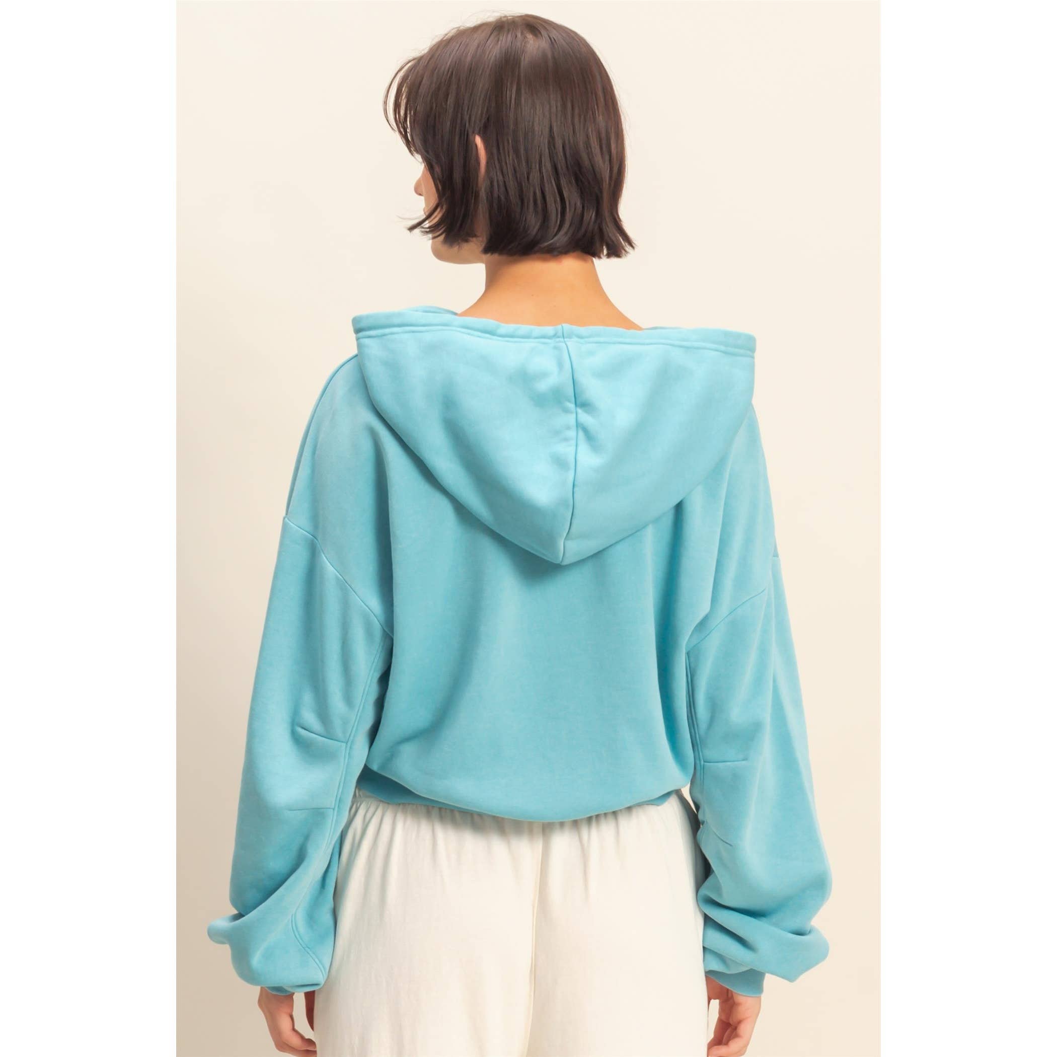 HYFVE - Vente Sweat à capuche – femme - Hoodie court à manches longues avec détail à cordon de serrage et col en V.8