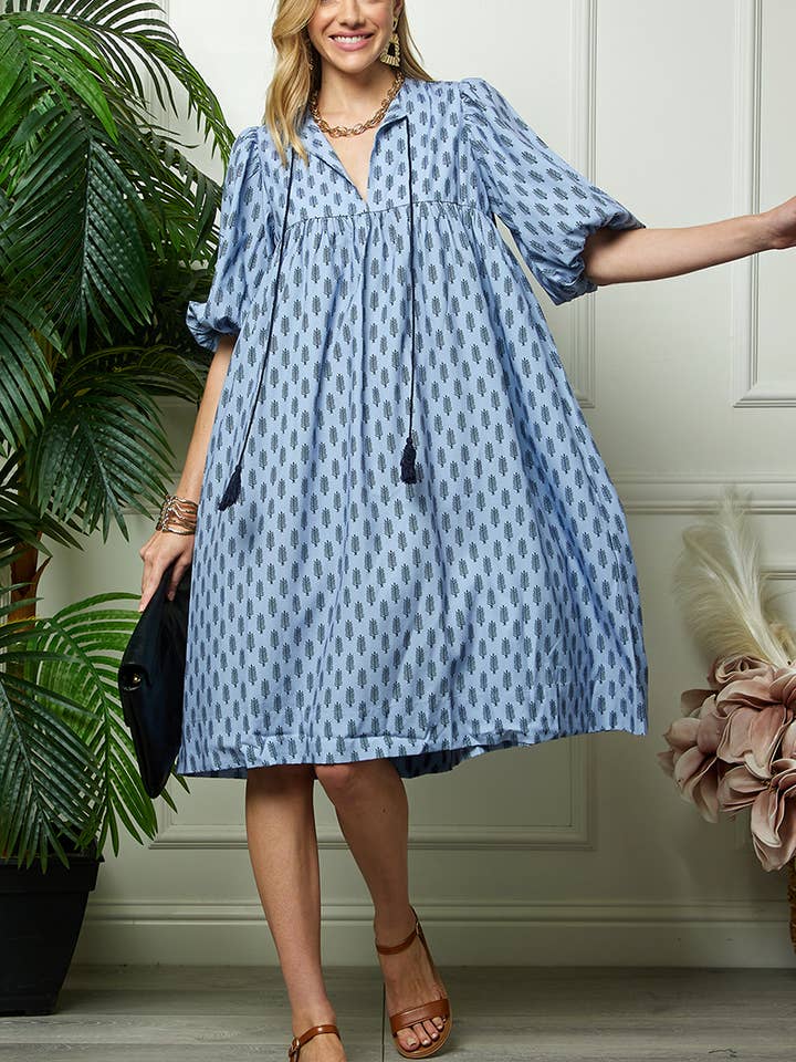 Print Puff Sleeve Print Dress for wholesale by Cezele