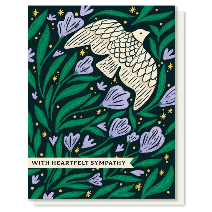 Heartfelt Bird Sympathy Card for wholesale by Paper Parasol Press