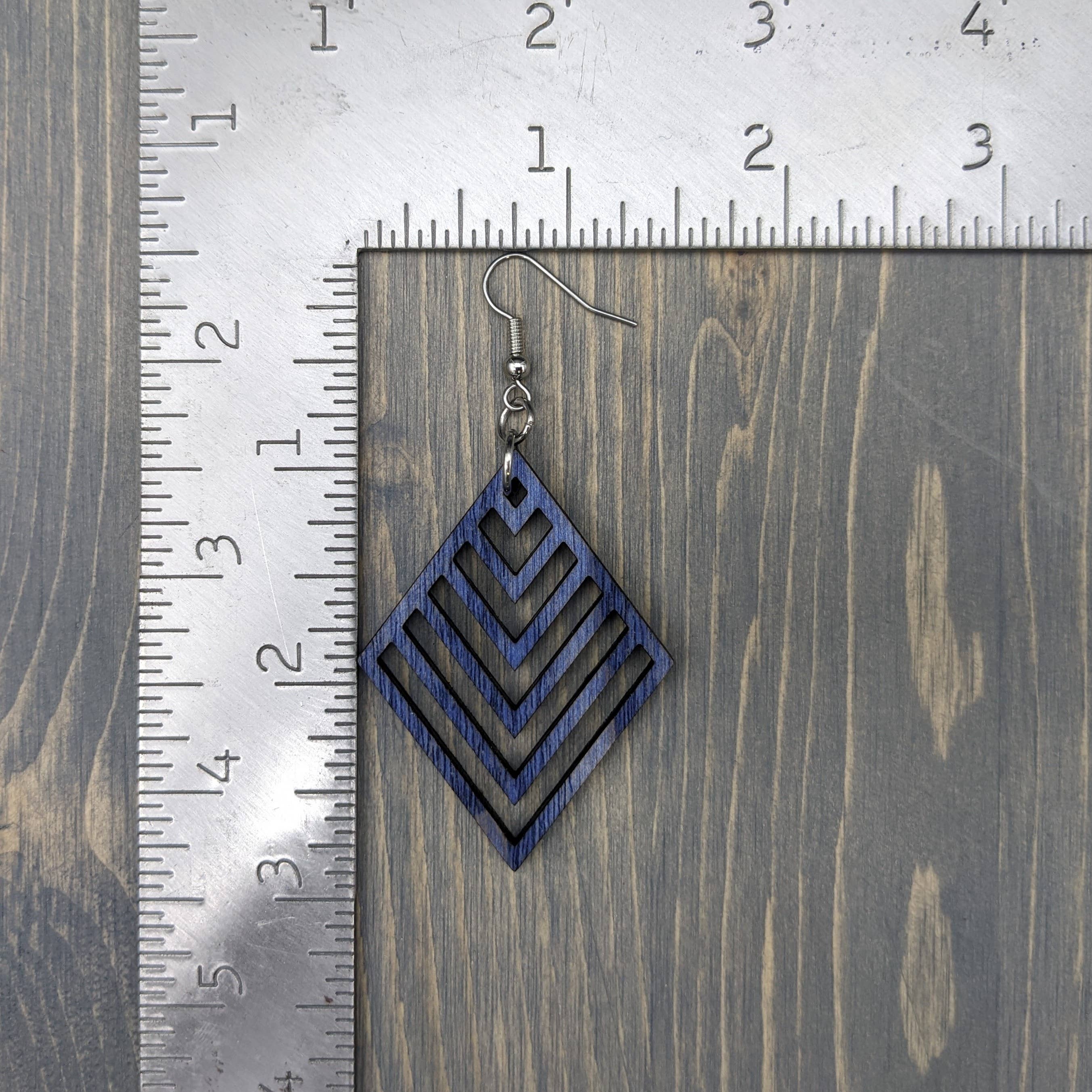 The Forest and Forge - Wholesale Dangle Earrings - Diamond Leaf Wood Earrings4