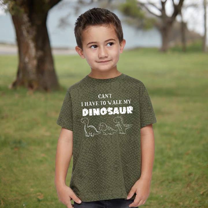 Tea Shirt Shoppe - Wholesale Screen Printed T-Shirt - Kids - Can't I Have To Walk My Dinosaur Youth & Toddler Tee