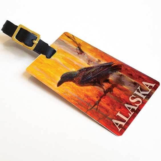 Alaska Raven Luggage Tag for wholesale by Whitworth Gallery
