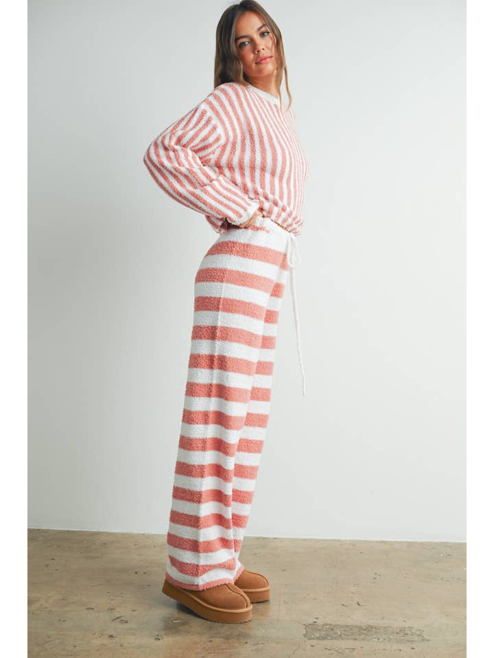BUTTERMELON - Wholesale Pants - Women's - Striped Drawstring Pants - BMP7487