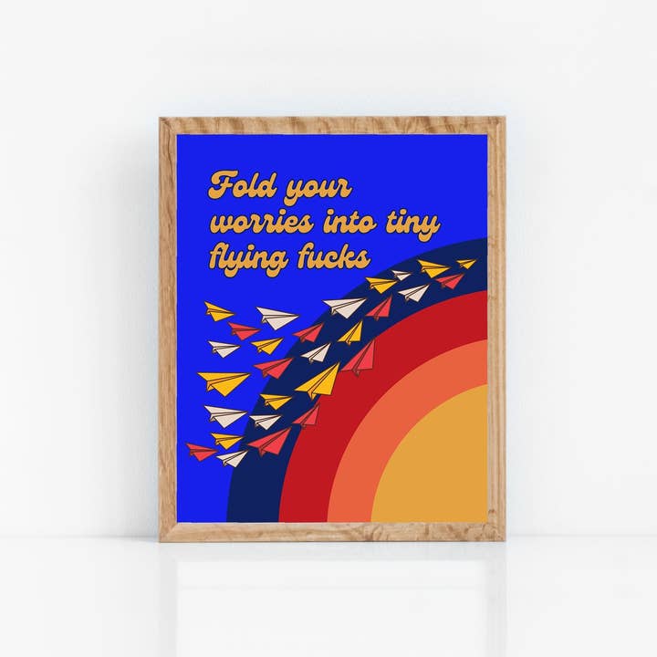 Fijnkunst print | Muurdecoratie | Giclée | 8 x 10 | Vliegende Zorgen voor wholesale door In Blue Handmade