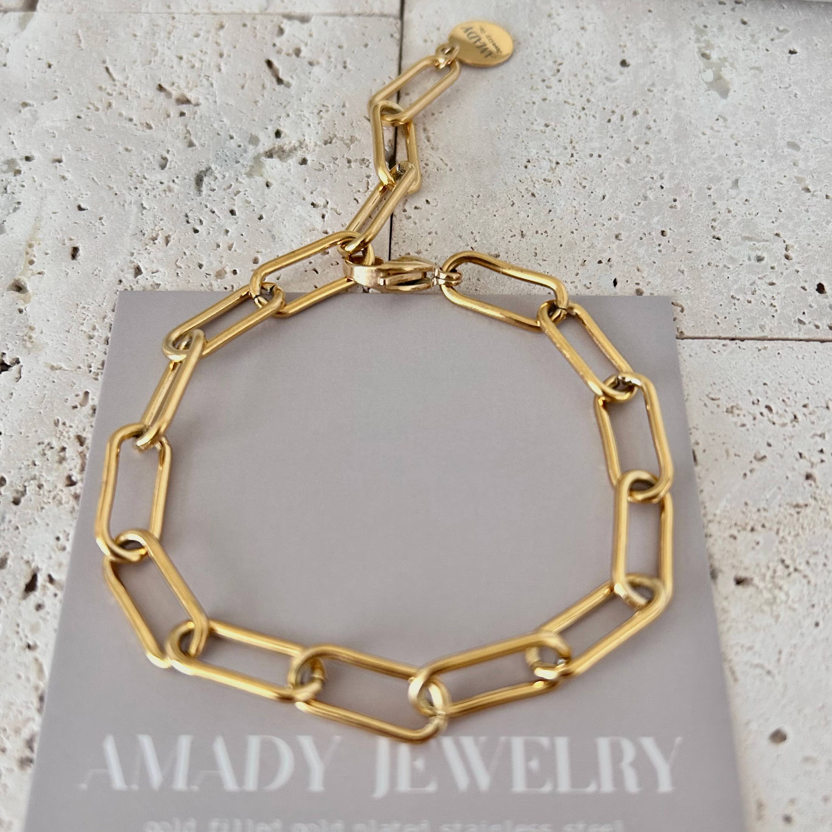 Amady Jewelry - Wholesale Link & Chain Bracelet - Paperclip Link Chain Bracelet layering trendy6