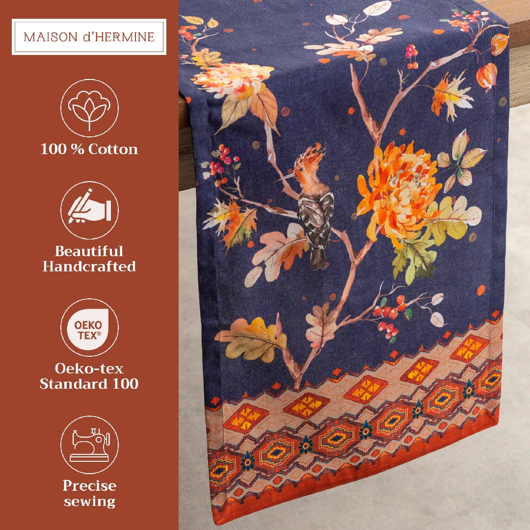 Maison d'Hermine - Design in Every Thread - Wholesale Table Runner - Table Runner 100% Cotton - Single Layer- Fall-Kelim-Infinity1