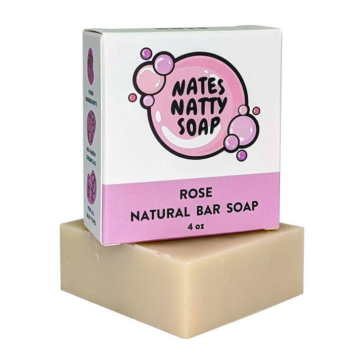 Rose Natural Bar Soap, 4oz. for wholesale by Nate's Natty