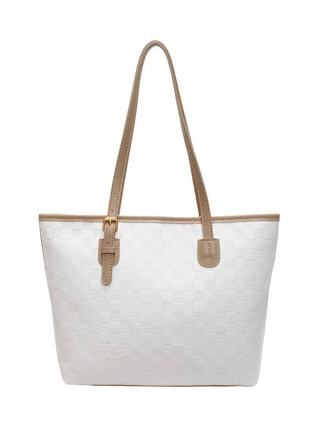 Veganlæder stor kapacitet vævet bytote taske for engroshandel hos Vanilla Monkey