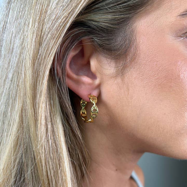 Sahira Jewelry Design - Vendita all'ingrosso Orecchini a cerchio - Rosie Link Hoop1