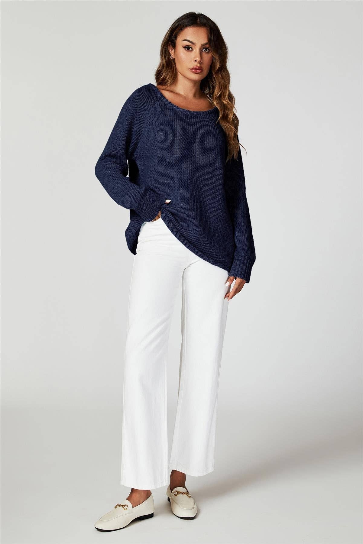 Comfy Jumper Top In Navy for wholesale on Faire1