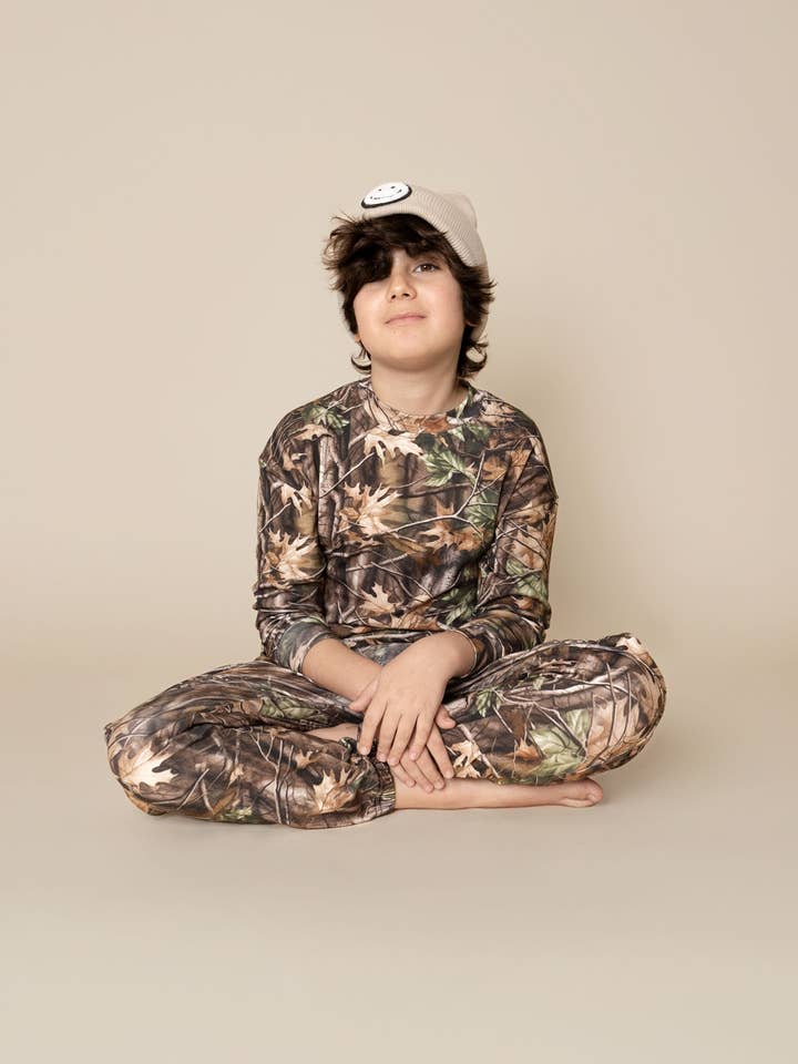 Set Jogger Cargo | Mimetico Marrone per la vendita all'ingrosso da parte di Lucky Panda Kids