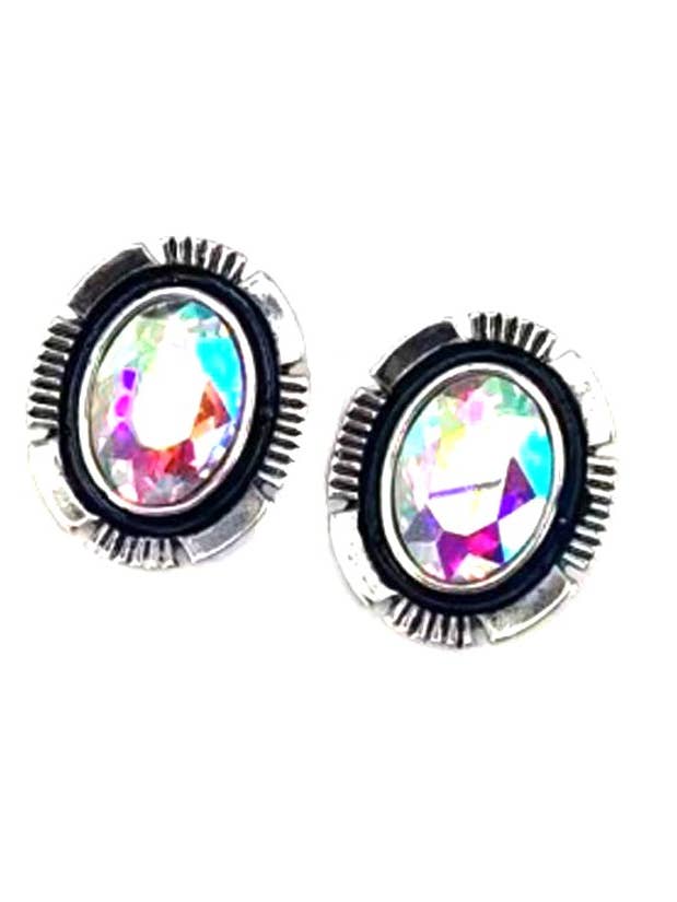 Western Crystal Oval Stud Earring for wholesale by Snowing West