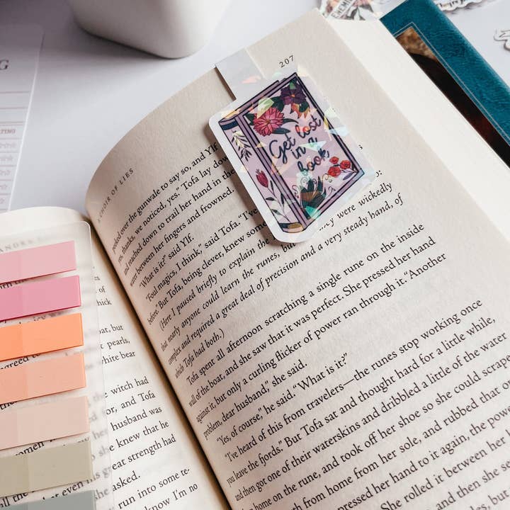 Midnight Readers Shop - Wholesale Bookmark - Get lost in a book -Floral Magnetic Bookmark