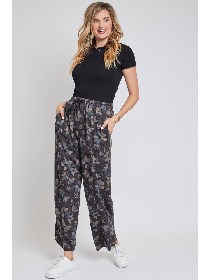YMI - Wholesale Pants - Women's - Drawstring Wide Leg Pant with Side Slit-WP1087FR4