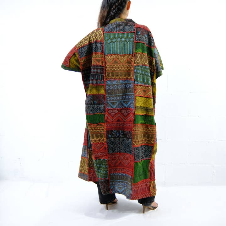 Karma Nepal Crafts - Wholesale Kimono - Women's - Patchwork Cotton Long Oversized Duster