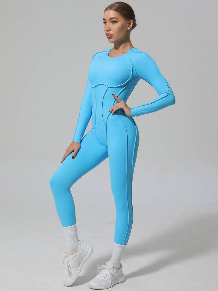 React Activewear - Wholesale Unitard - Women's - Kira Flex Jumpsuit - Aqua1
