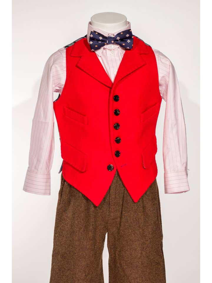 Priam et Lila - Wholesale Jacket - Kids - Grégoire - Gilet De Costume Rouge, Coupe Standard