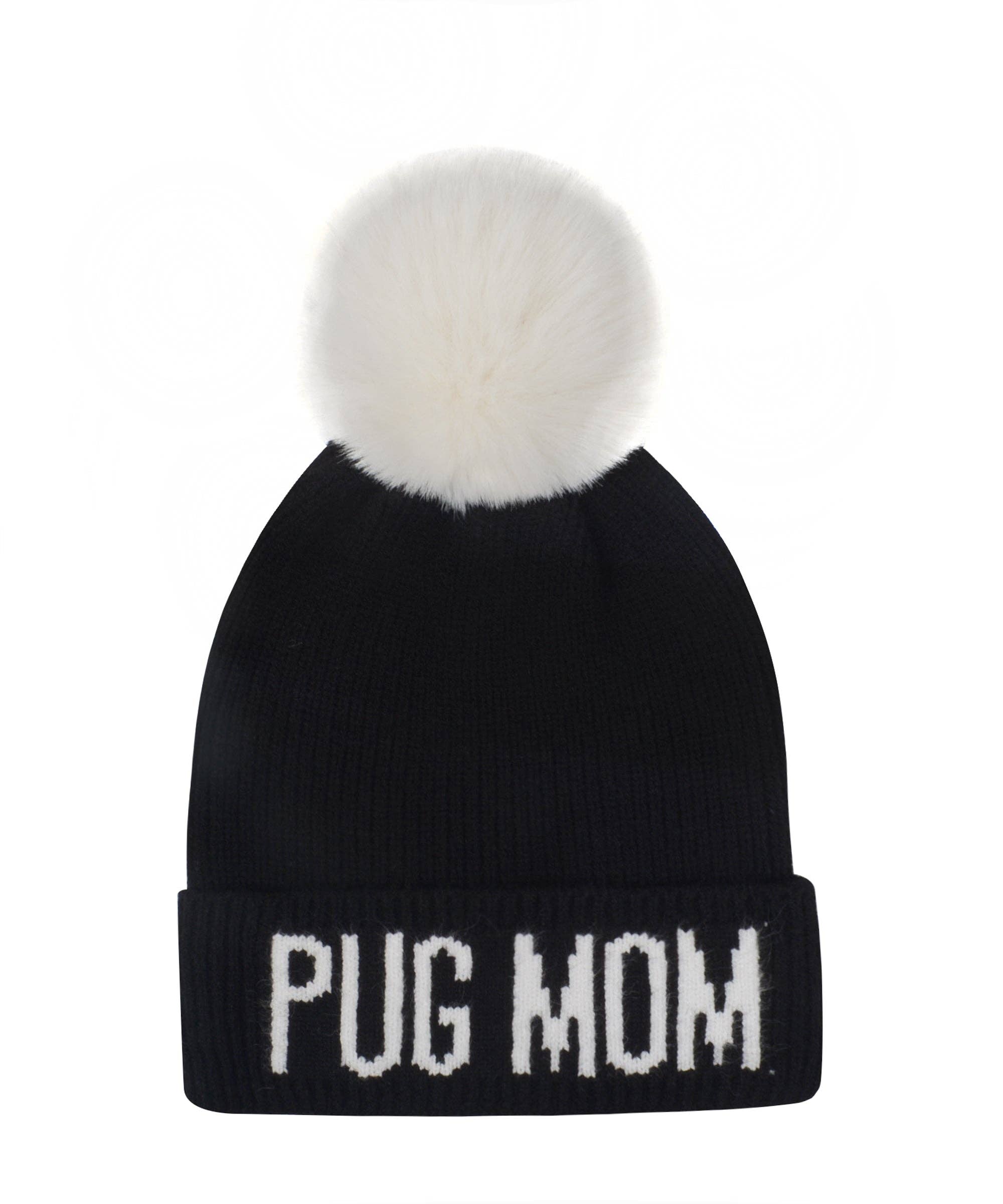HATPHILE - Wholesale Beanie - Women's - HatPhile Pug Mom PomPom Knit Beanie – Cozy Toque Stocking for Pug Lovers2