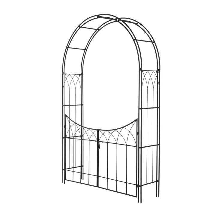 Import Corner - Wholesale Outdoor Ornament/Decor - A-31617: METAL ARBOR GATE 55"W, 86"H2