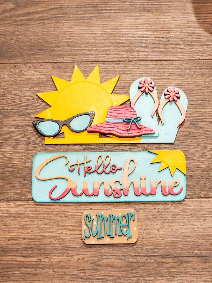 Hello Sunshine Truck Insert| Interchangeable Door Hanger for wholesale by Hollow Grove Designs