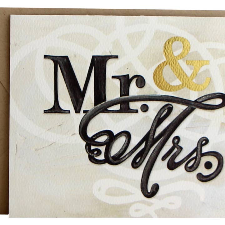 Fold Notes | Mr. & Mrs. + Gold Foil for wholesale by Kelly Kay Paper Co.