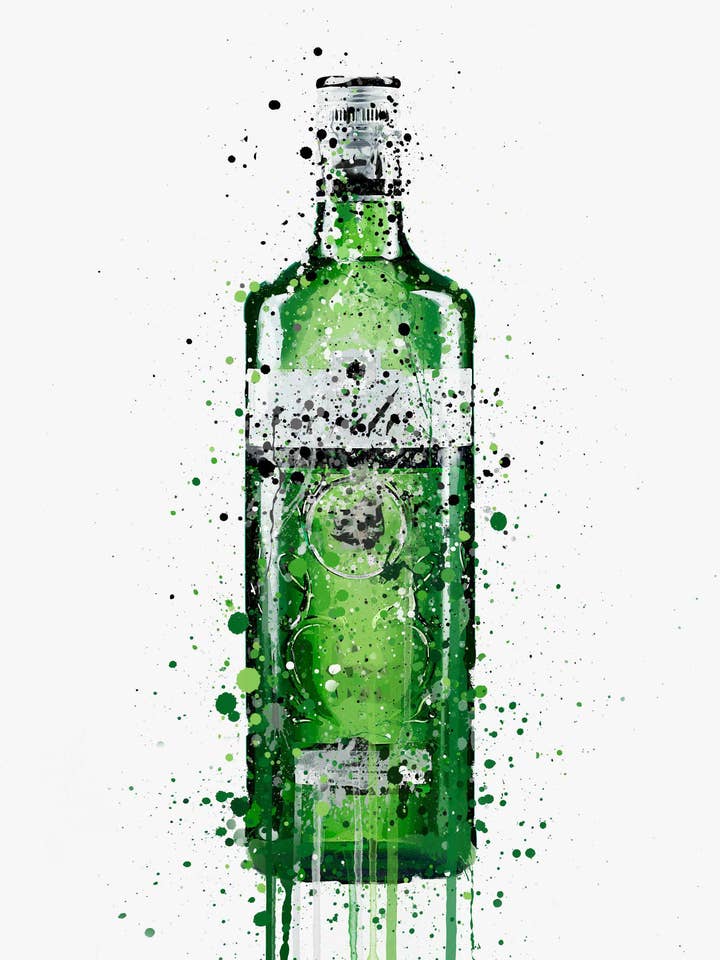 Klassisches Geschenkset mit Gin-Flaschendruck (4er-Set) für den Großhandel von We Love Prints