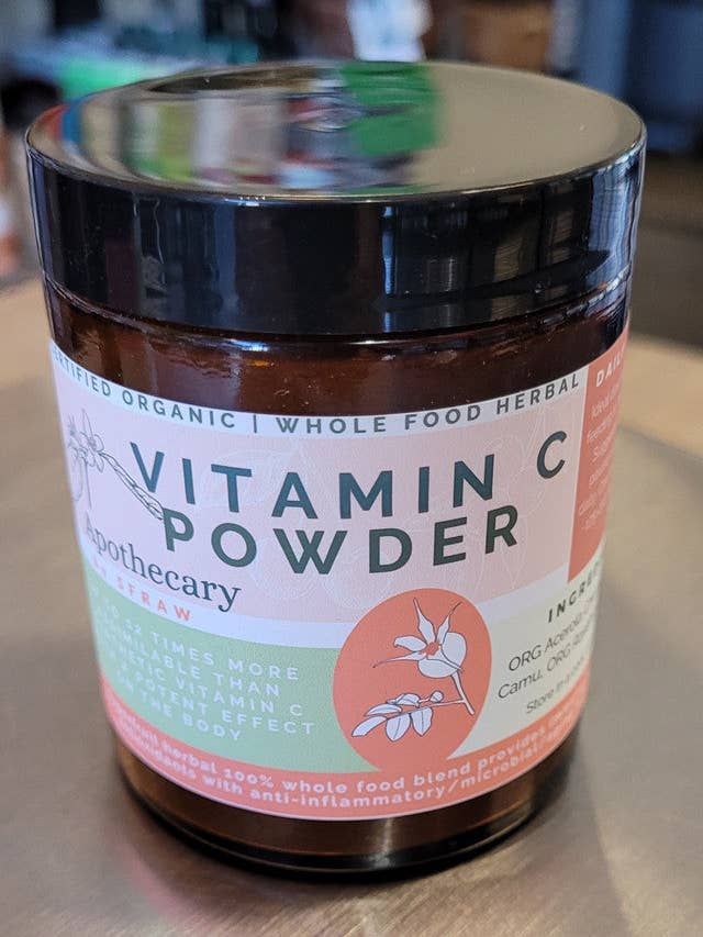 Wholefood kruidenvitamine C-poeder, glazen pot van 2 oz voor wholesale door Apothecary by SFRAW