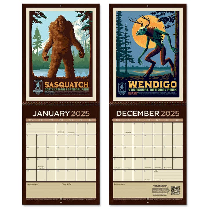 Anderson Design Group – wholesale Kalender – Väggkalender 2025: Nationalparkens legender2