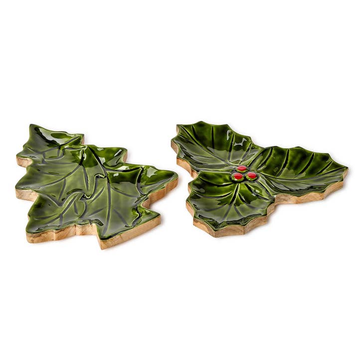 'Tis The Season Serving Trays Assorted 2 Designs for wholesale by Two's Company - Seasonal Collection