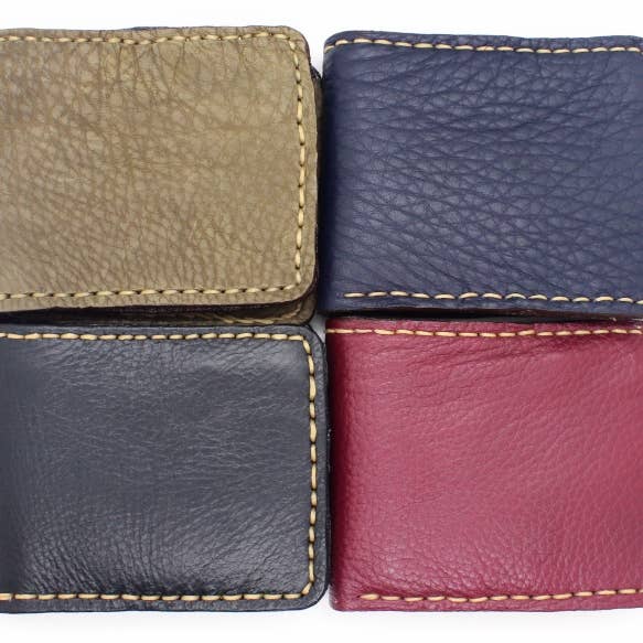 Handmade Genuine Leather Bifold Wallet for wholesale by Atlas Goods By Your Needs Company