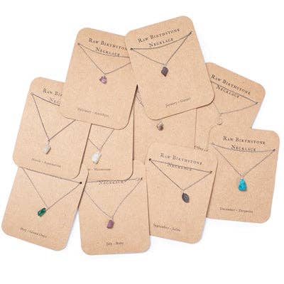Sugarboo & Co - Wholesale Jewelry Set - Raw Birthstone Necklaces in Sterling Silver- Assorted Set