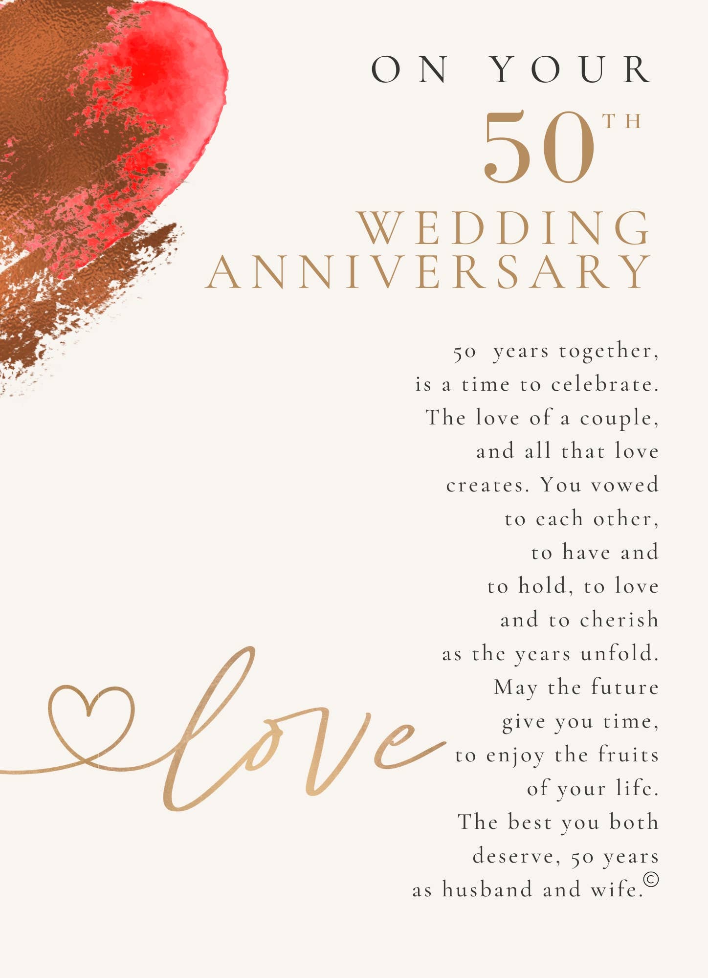 The Grandparent Gift Co. Inc. - Wholesale Ornament - 50th Wedding Anniversary Gift USA Handmade Glass Heart 77316