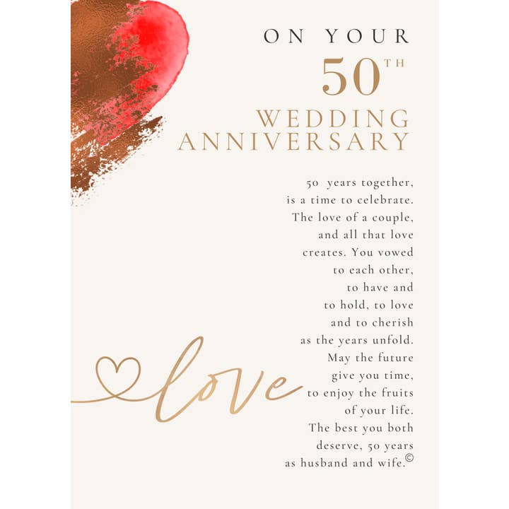 The Grandparent Gift Co. Inc. - Wholesale Ornament - 50th Wedding Anniversary Gift USA Handmade Glass Heart 77316