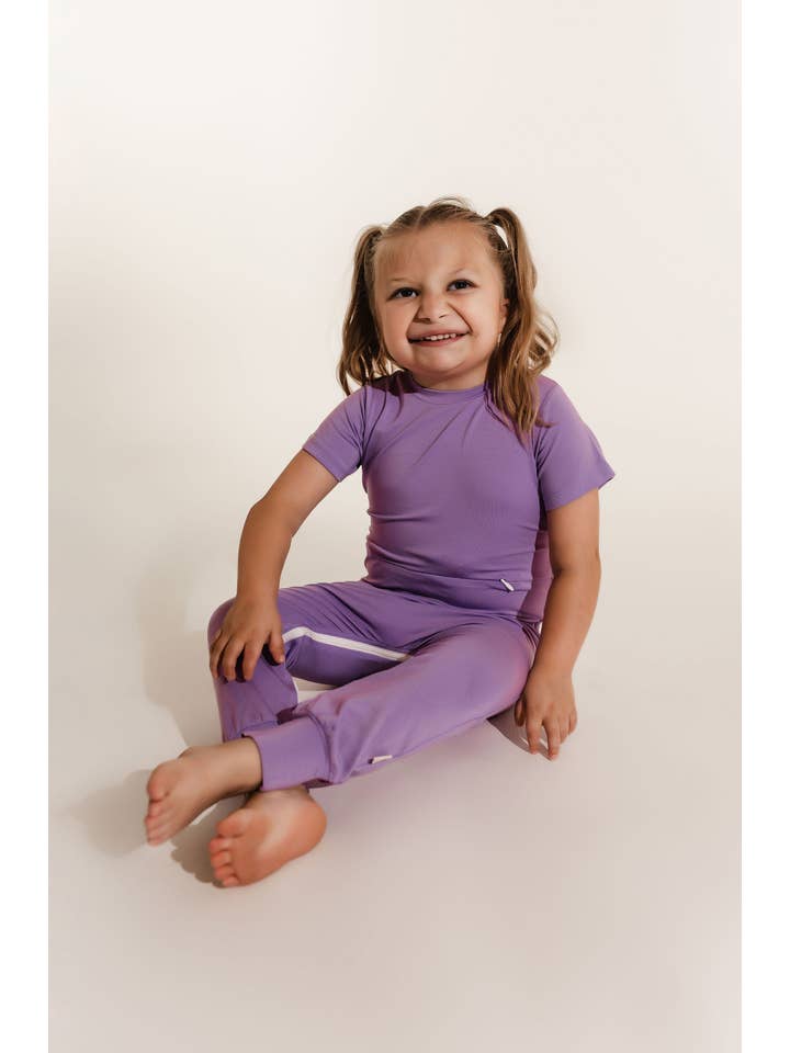 Zipease - Wholesale Jumpsuit - Kids - Lavender Bamboo Lyocell Romper with G-Tube Access2