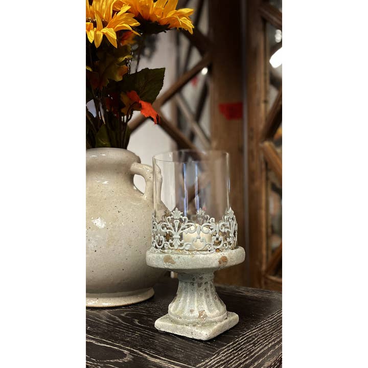 Vagabond Vintage - Wholesale Candle Holder - Cement Hurricane Base