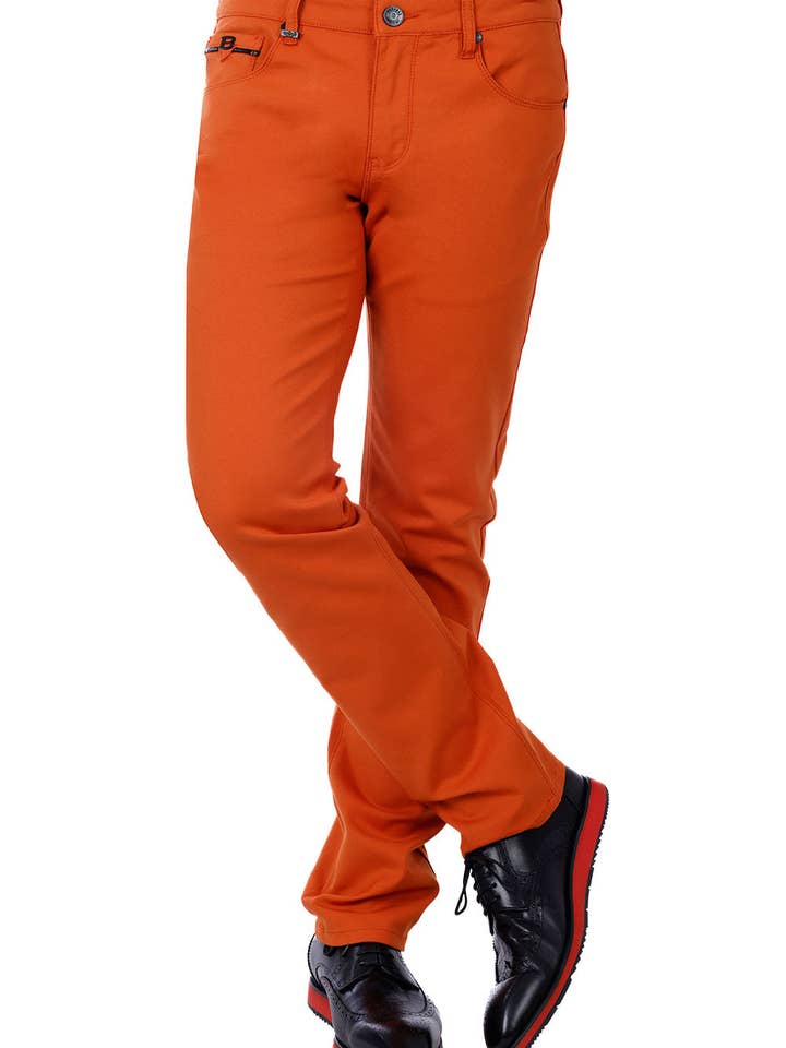 Men's Slim Fit Solid Plain Premium Pants 3CPW32 for wholesale by BARABAS