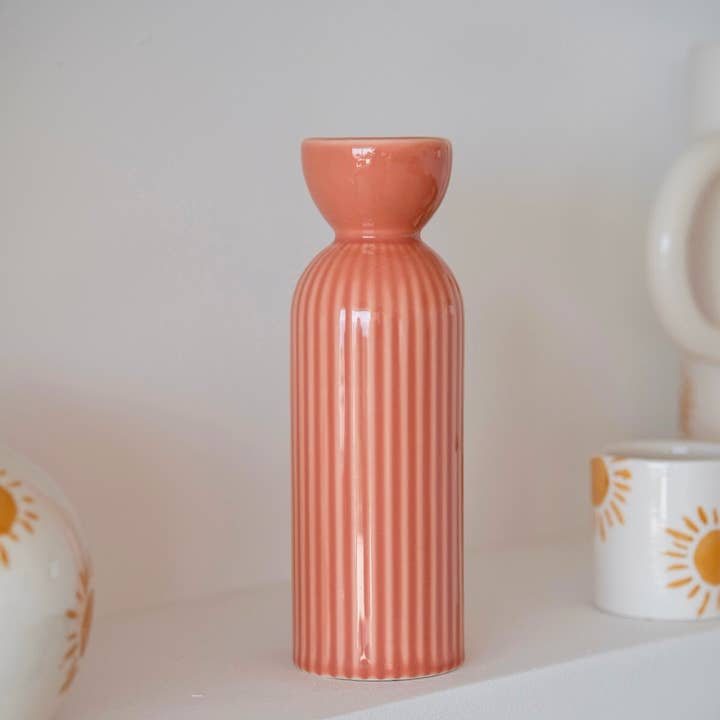 Lus M Ceramic Candle Holder - Peach for wholesale by Oustao