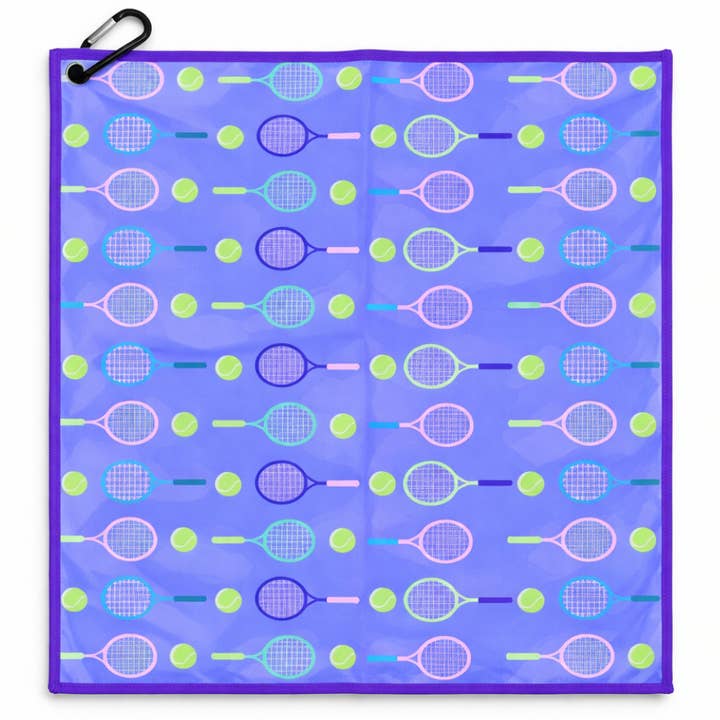 Purple Tennis Microfiber/Cotton Athletic Towel for wholesale by Born to Rally
