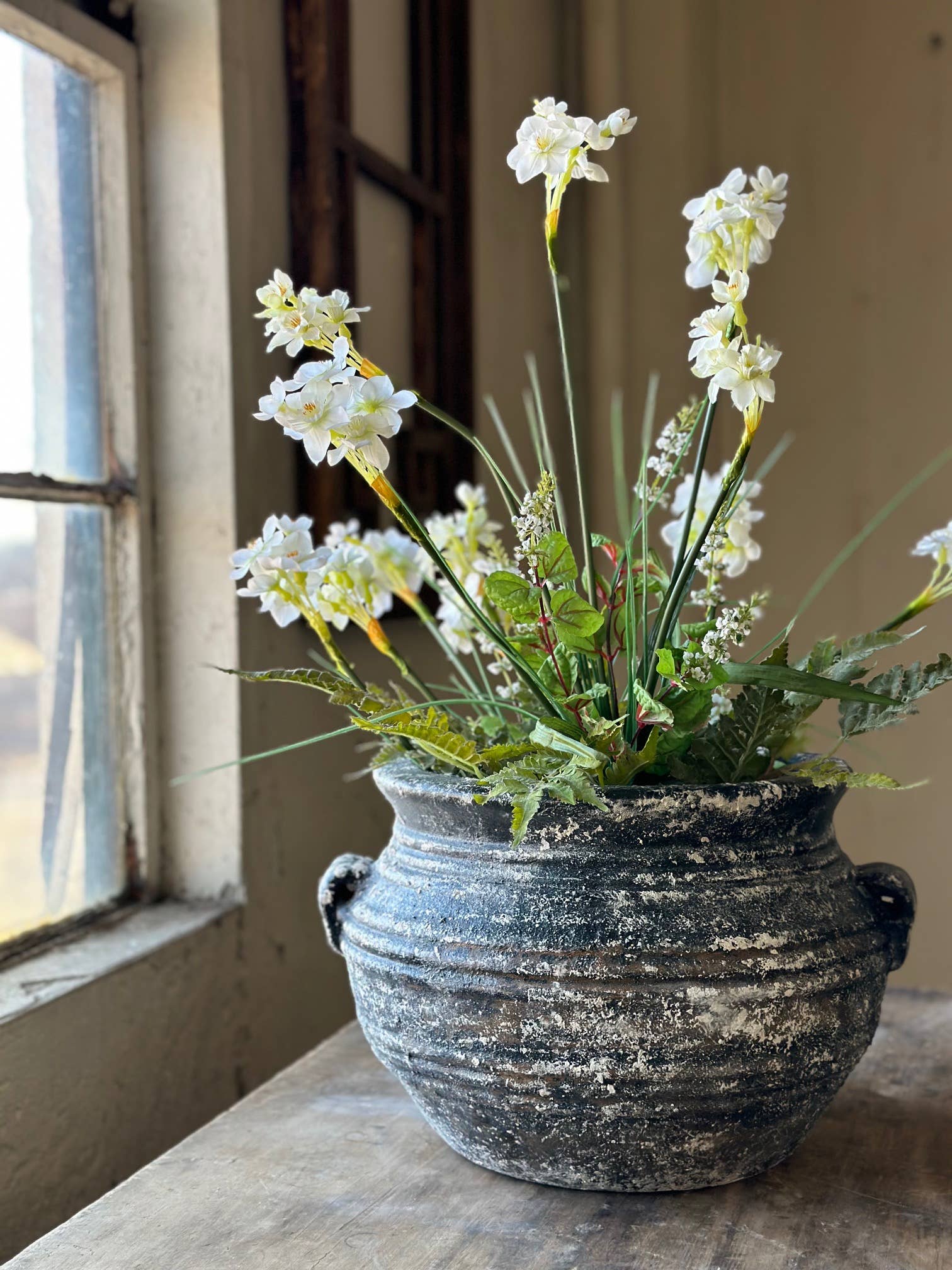 The Global Swap Shop – Flores artificiais por atacado – Arbusto de Narciso Branco