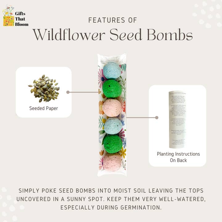 Gifts That Bloom - Wholesale Plant Seeds - Wildflower Seed Bombs with Patriotic Background2