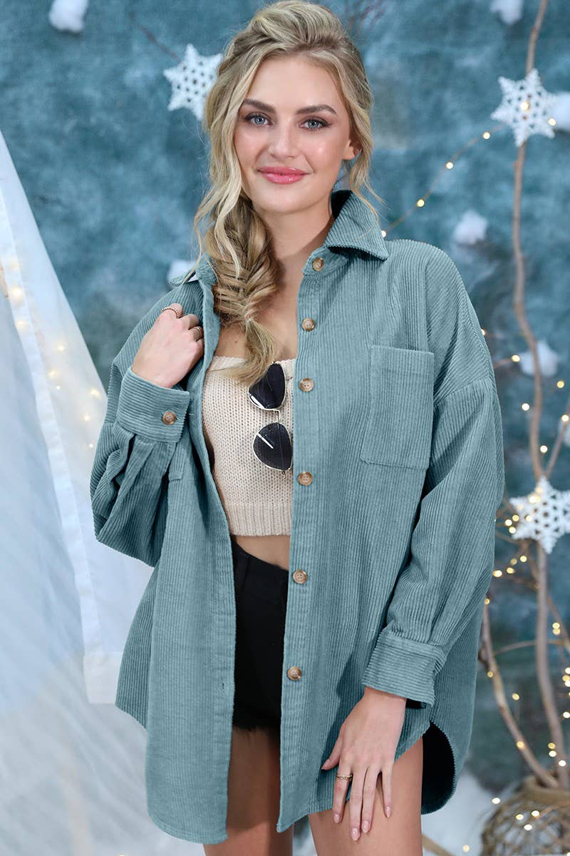 NINEXIS - Vente Veste-chemise – femme - CWOJA381_LOOSE FIT CHEMISES EN VELOURS CÔTELÉ VESTE20