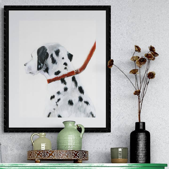 Impression encadrée Patch le chien dalmatien pour la vente par Wendy Laverick