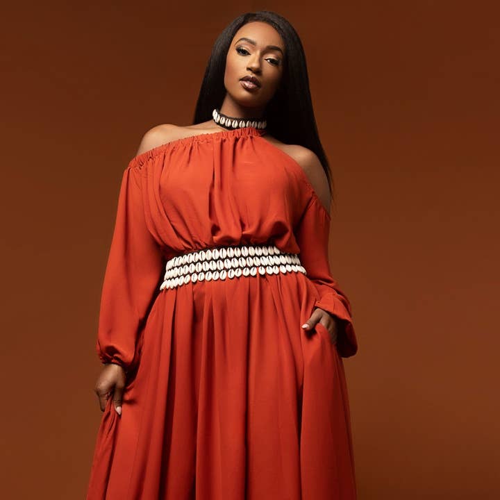 Terra Cotta Gabriella Maxi Dress for wholesale by Nina Cheyenne Apparel